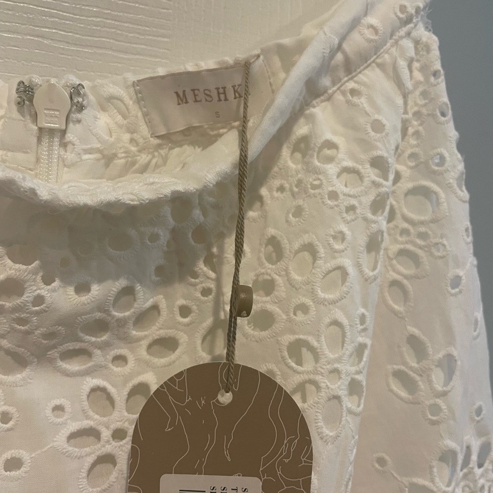 Meshki Arla Broderie White Eyelet Sleeveless top and Midi Skirt set - Picture 4 of 6